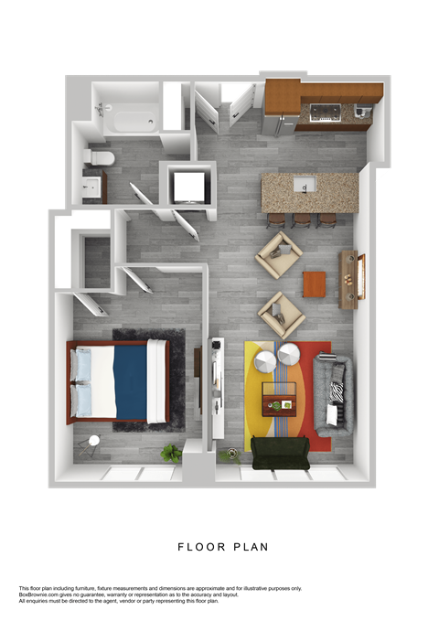 a floor plan of a room with a bedroom and a living room